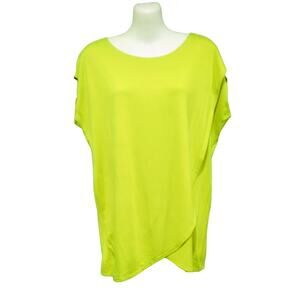 Nally & Millie Cap Sleeve Wrap Top,‎ Lime, Size S